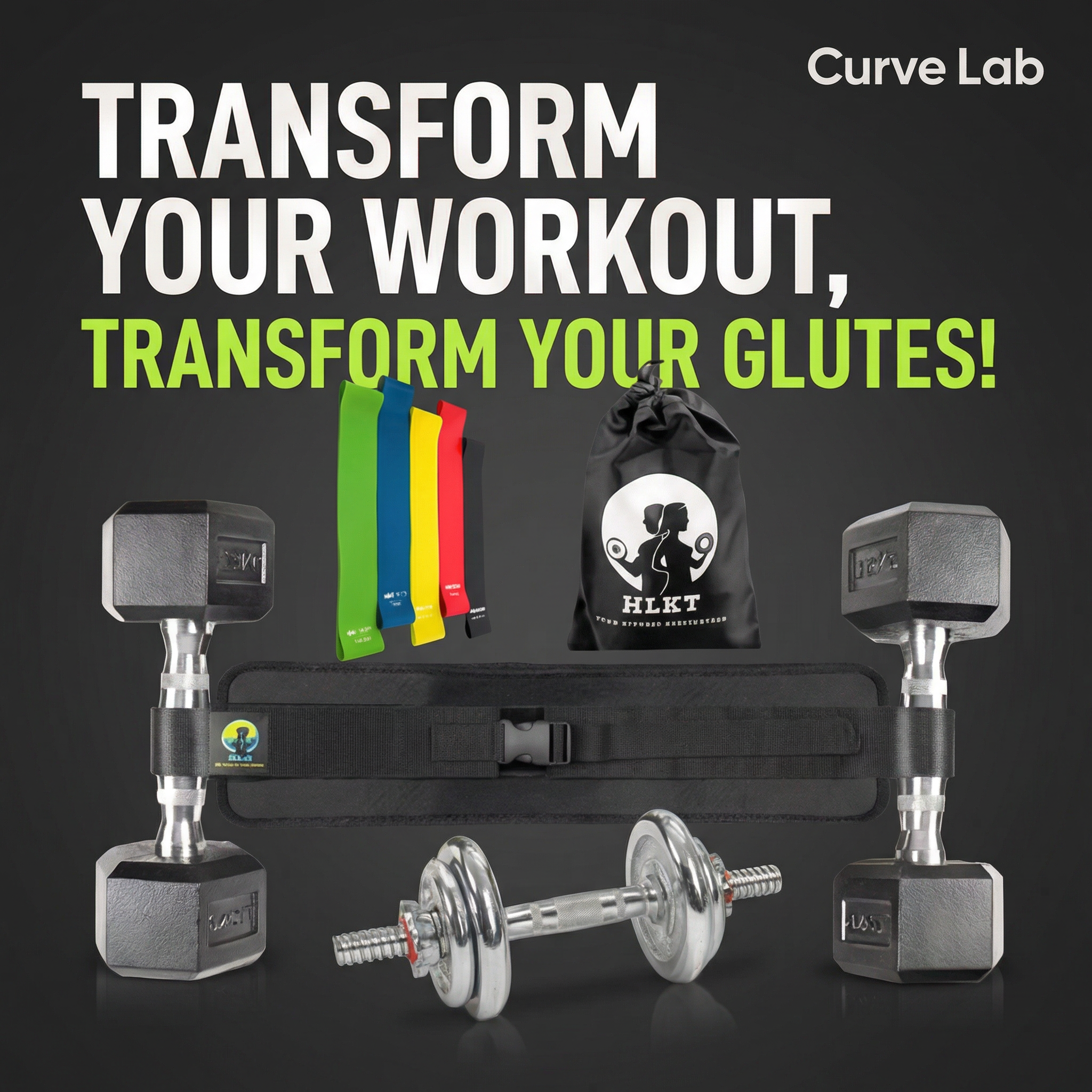 Glute Master Hip Thrust Belt with Resistance Bands