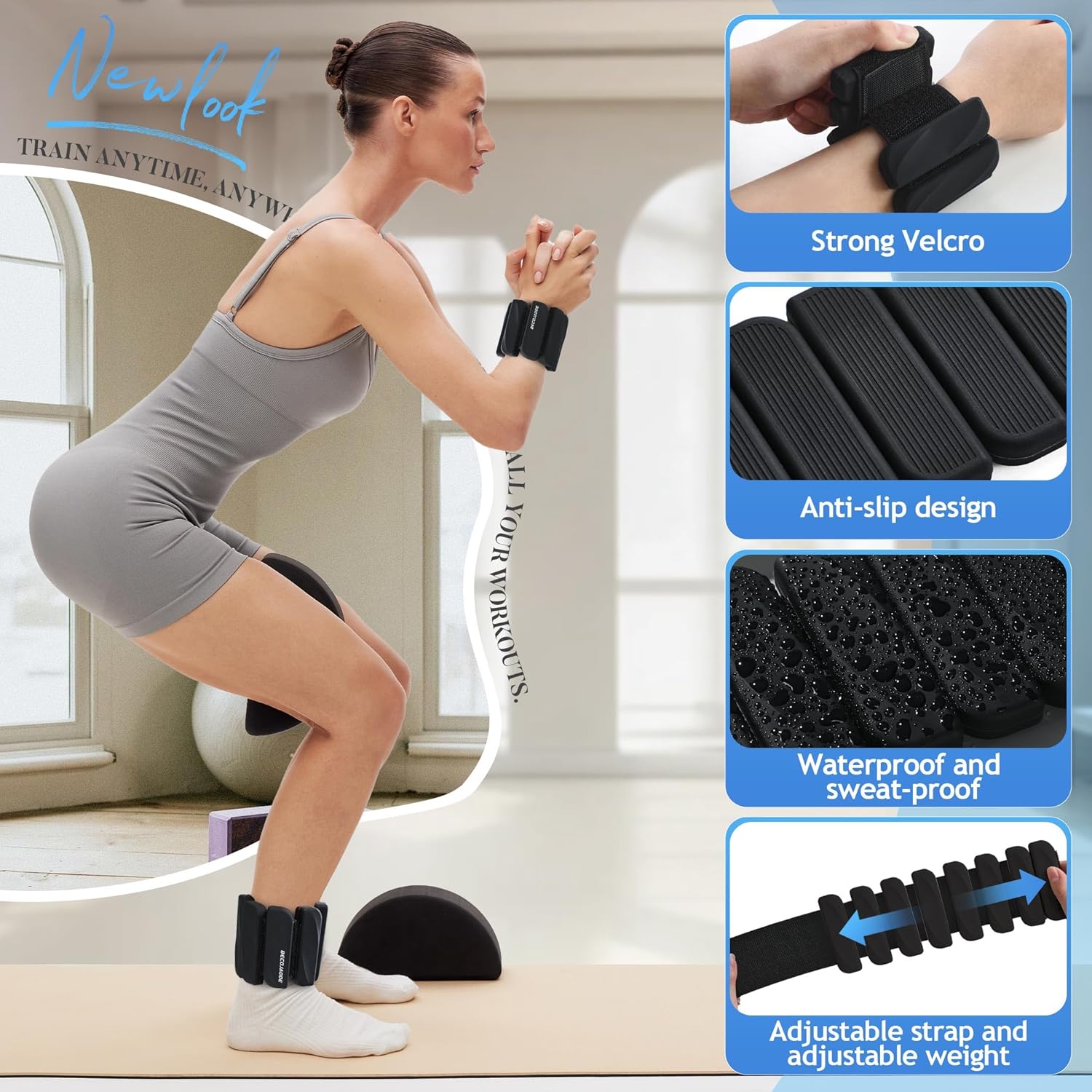 Adjustable Ankle Weights Set